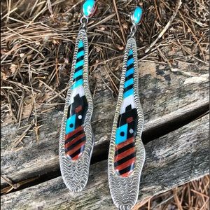 HUGE southwestern sterling earrings